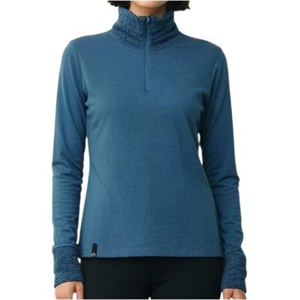 Nils Hollister Base Layer Top Womens Large Long Sleeve 1/4 Zip Turtle Neck Shirt